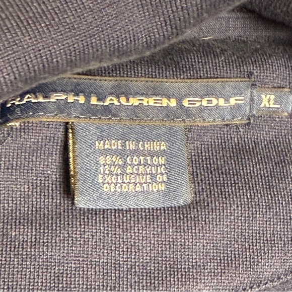 Polo Ralph Lauren Golf NAVY BLUE Blue BIG PONY 1/2 HALF ZIP SWEATER XL READ - Picture 8 of 8